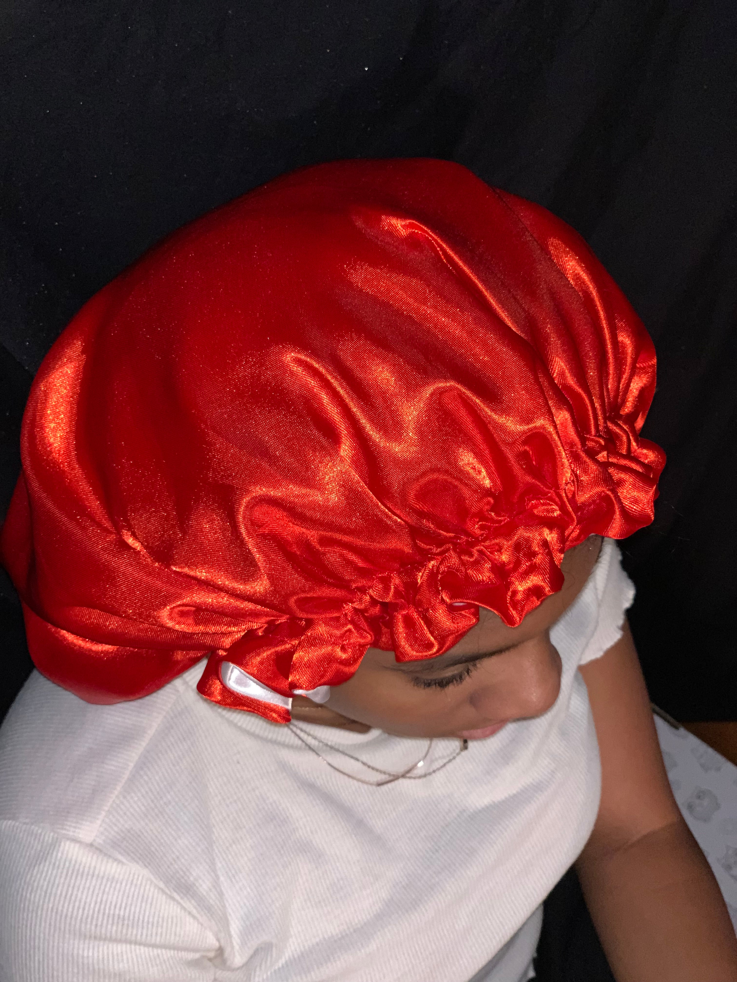 “Bloody Red” Silk Bonnet